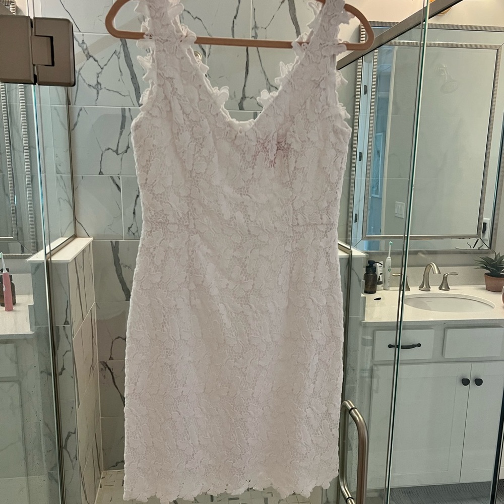 Lilly Pulitzer White Butterfly Shift Dress - Worn once!